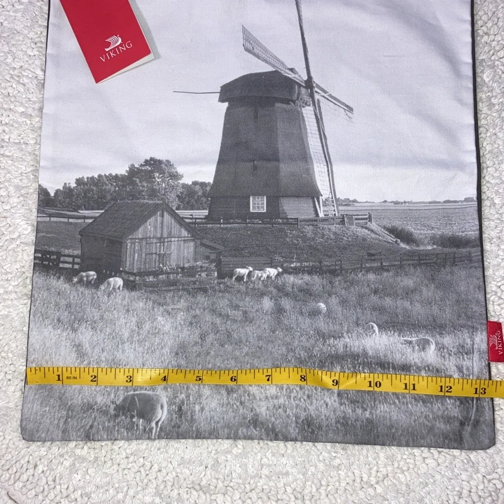 Viking Travel Bag Garment Shoes Drawstring Idyllic Windmill Photo NWT 15024